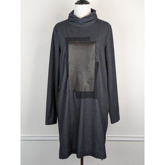 Demoo Parkchoonmoo Sweater Dress Leather Avante Garde Art to Wear Gray - Picture 1 of 15